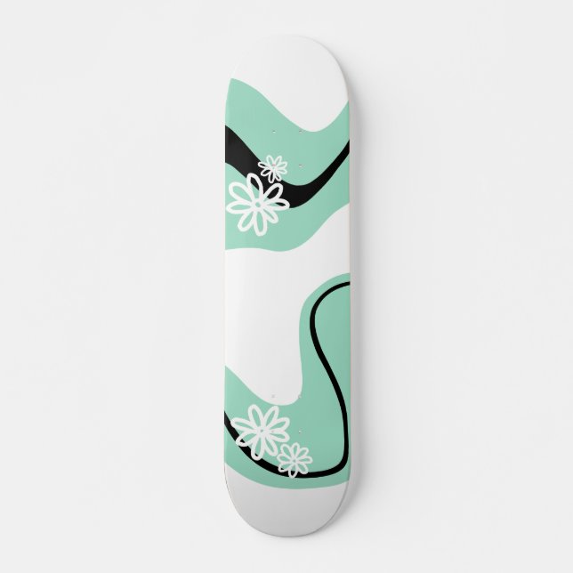 Skate Daisy Groove em Mint Green, Black and White (Frente)