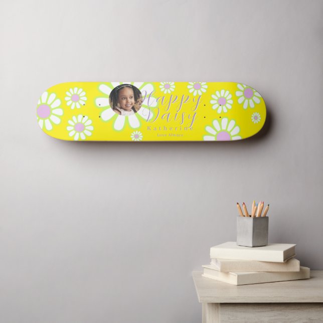 Skate Daisy Simple Photo Yellow (Arte de parede (Horz))