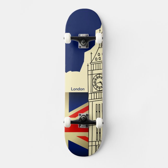 Skate de Big Ben da bandeira de Londres Union Jack (Frente)