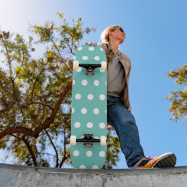 skate de bolinhas (Aqua & White)