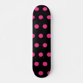 skate de bolinhas (preto e branco, rosa)