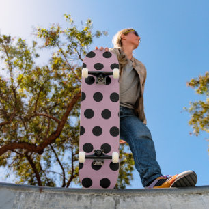 skate de bolinhas (rosa e preto)