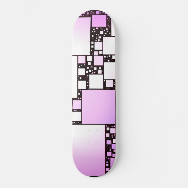 skate de dança quadrado rosa-rosa e branco (Frente)