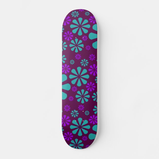 skate de flores de abstrato (Frente)