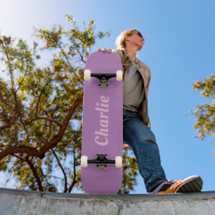 skate de nome personalizado, rosa-menina e roxo