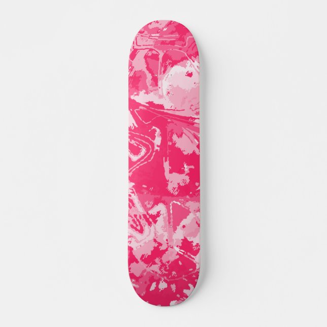 skate de padrão rosa abstrato (Frente)