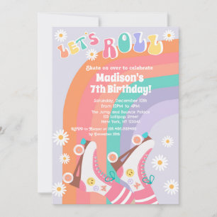 Skate de Rolador de Groovy com Convites de Anivers