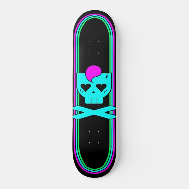 SKATE DECK DE CRÂNIO KAWAII DEATHROCK (Frente)