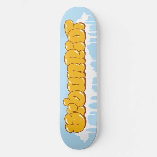 Skate Deck de Nuvens de Grafite UrbanRiot (Frente)