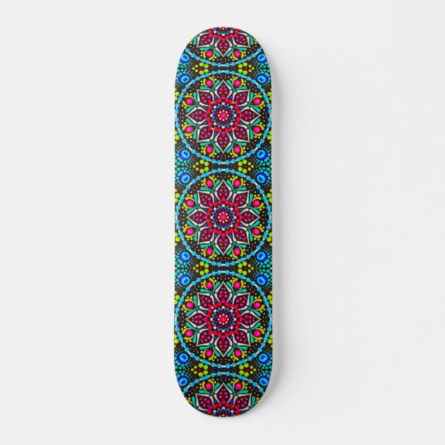 Skate Deck do Padrão Floral Tropical Retroiluminado (Frente)