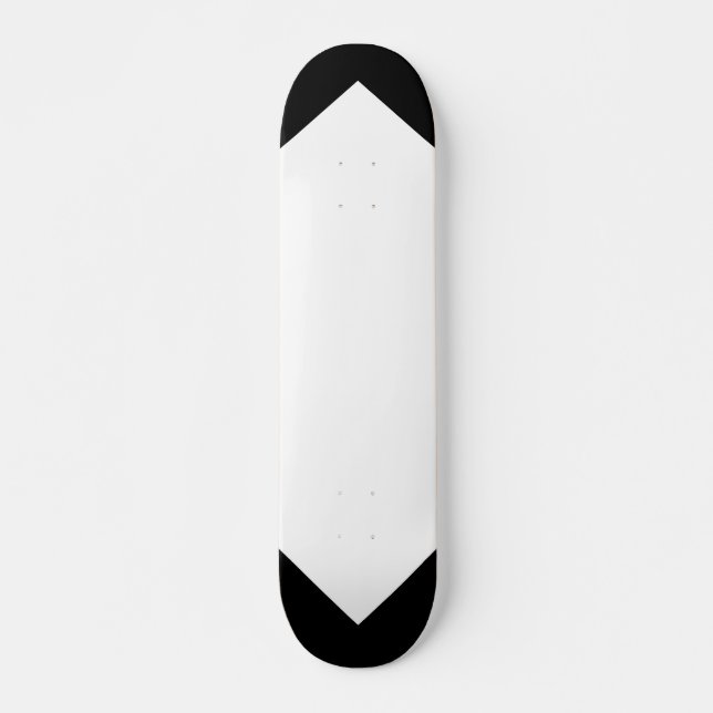 Skate Deck Personalizável de Padrão Preto e Branco (Frente)