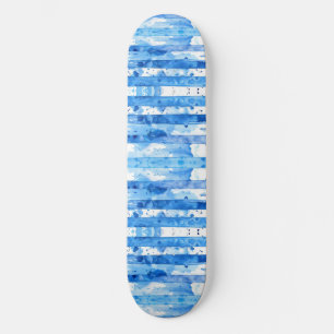 Skate Decor de Praia em Branco e Azul