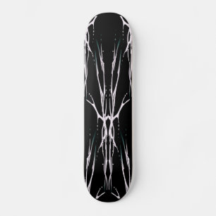 Skate Deer Skull Tribal Tattoo Design - branco em preto