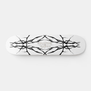 Skate Deer Skull Tribal Tattoo Design - preto e branco