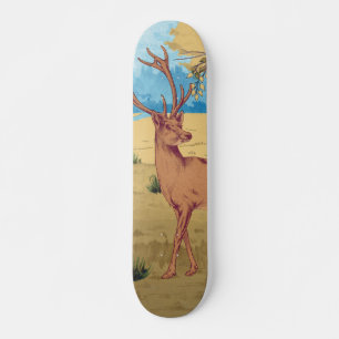 Skate Deers in Forest Vintage Animal