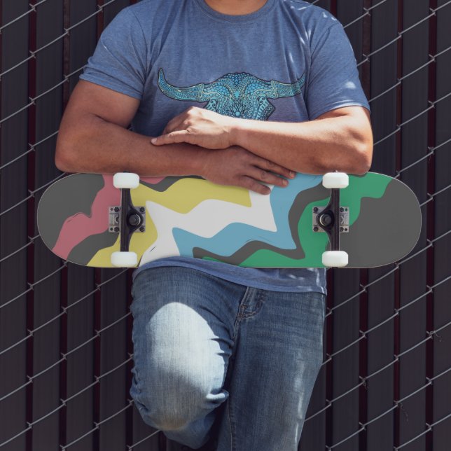 Skate Deficiência Orgulho Mês De Julho Cores De Consciên (Ao ar livre 3)