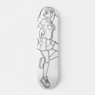 Skate Desenho branco preto da estudante de animação boni