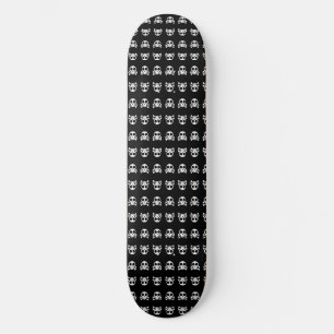 Skate Desenho de Caveira Pirata