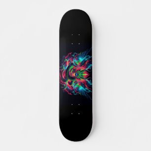 Skate desenho de dragão neon