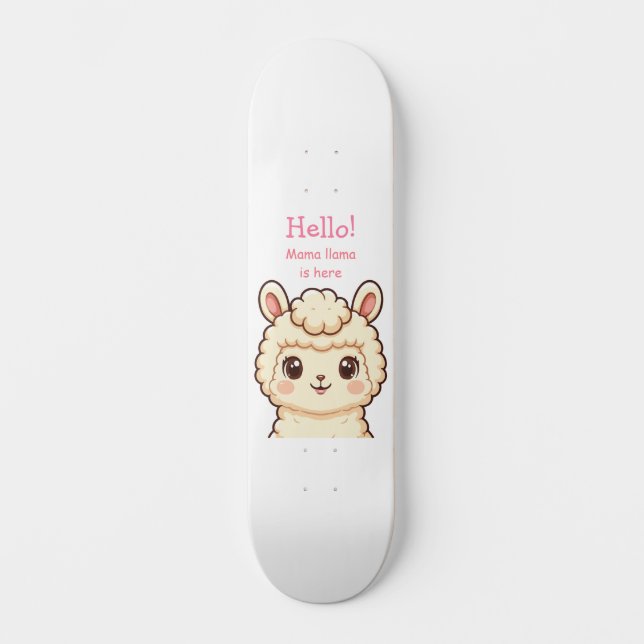 Skate Desenho de ilustração de lhama fofa (Frente)