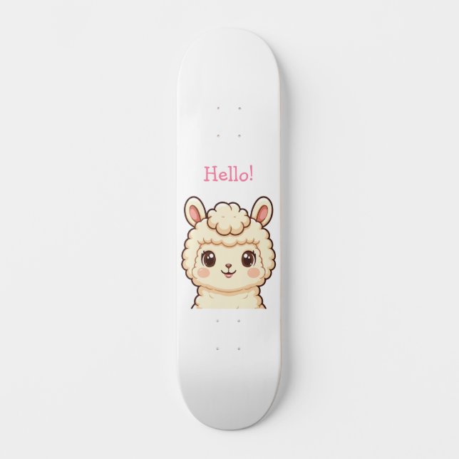 Skate Desenho de ilustração de lhama fofa (Frente)