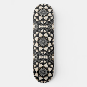 Skate Desenho de Mandala Floral Ornamentado