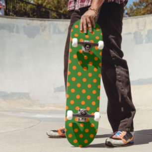 Skate Desenho de padrão de bolinhas pontilhadas laranja 