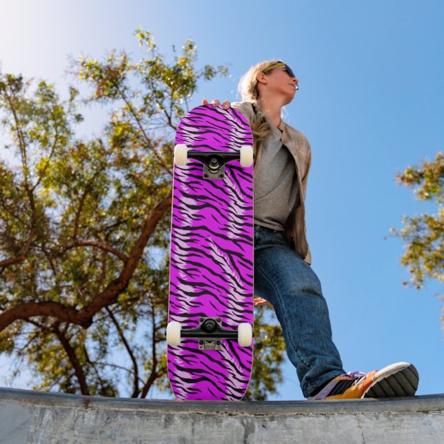 Skate Desenho de padrão de pele de tigre roxo (Ao ar livre 1)