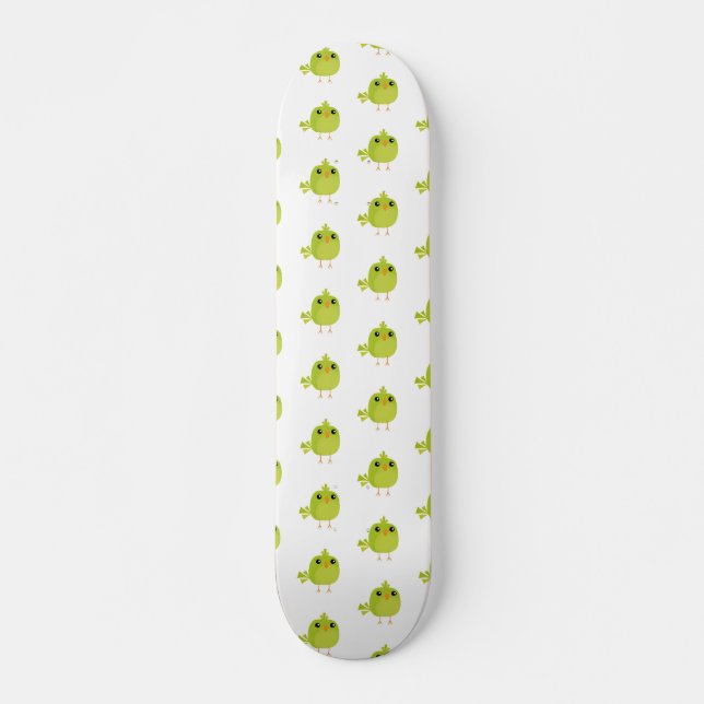 Skate Desenho de Pássaro Verde   (Frente)