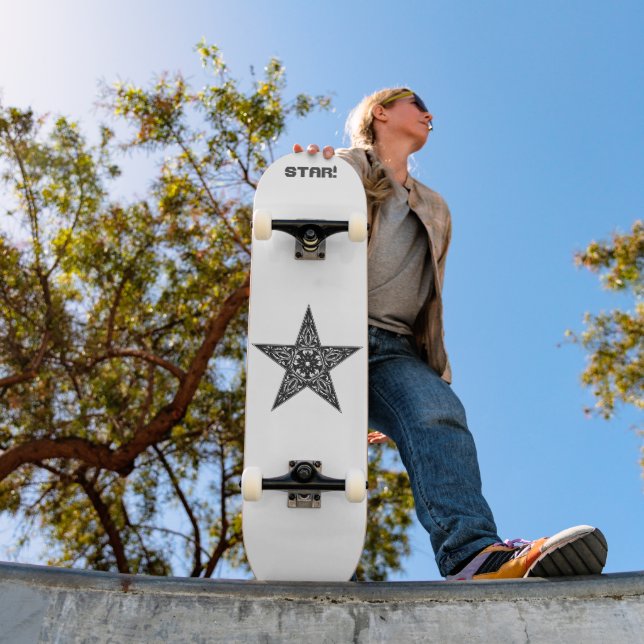 Skate Desenho em estrela, ilustração de safra (Ao ar livre 1)