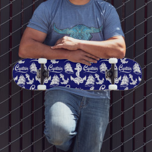 Skate Desenho Náutico Âncora Veloz Capitão