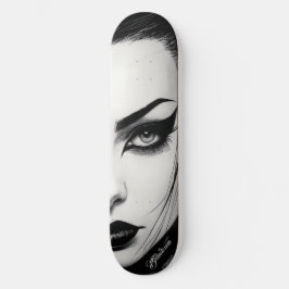 Skate Desenho ousado a tinta de garota gótica