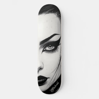 Skate Desenho ousado a tinta de garota gótica