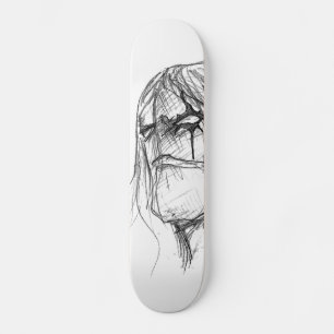 Skate Desenho preto e branco do Anime