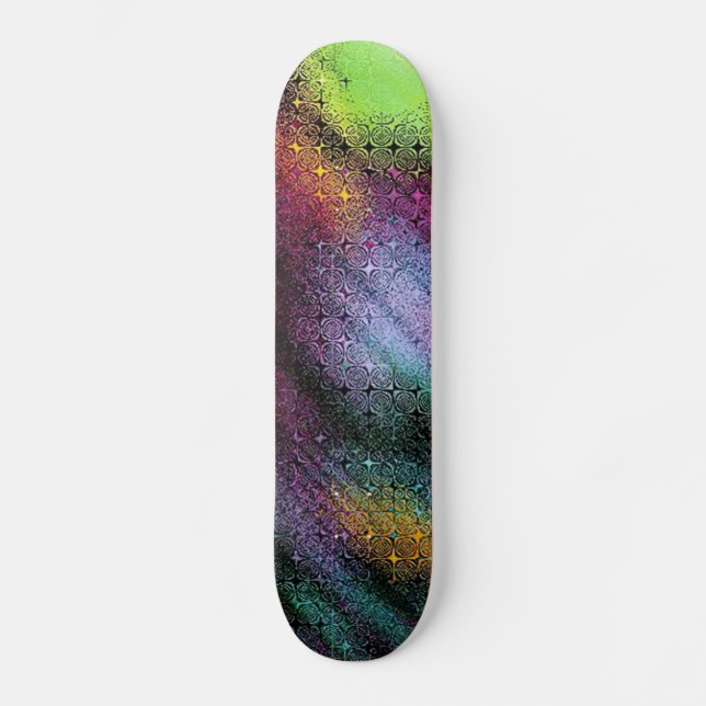 Skate Desenho Psicodélico Abstrato Múltiplo (Frente)
