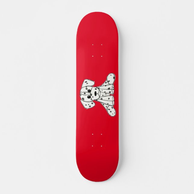 Skate Desenho simples de um cão dalmata de pelúcia em pr (Frente)