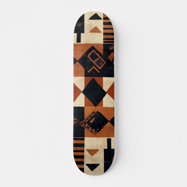 Skate Desenho vertical com elementos africanos (Frente)