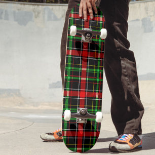 Skate Desenho Xadrez Escocês Flanela Natal Preto