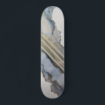 Skate Design Abstrato Azul de Tinta Moderna<br><div class="desc">A trabalho de arte para esta prancha vem de uma pintura original de tinta a álcool. Para ver a pintura original siga-me no Instagram @AlyMarieArt.</div>