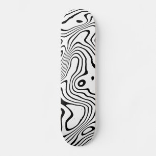 Skate Design abstrato do espiral líquido branco preto