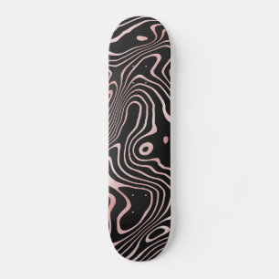 Skate Design abstrato do espiral líquido Dourado Rosa pr