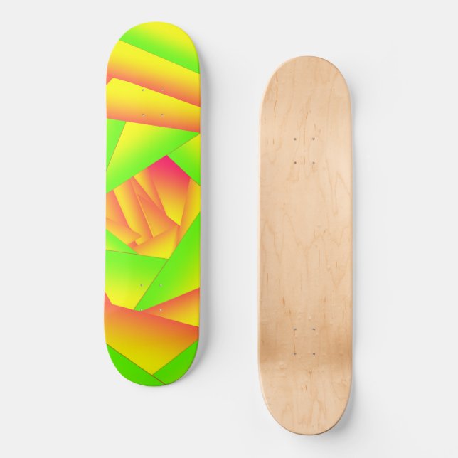 Skate Design Abstrato do Ombro Amarelo Laranja Verde Cit (Frente)