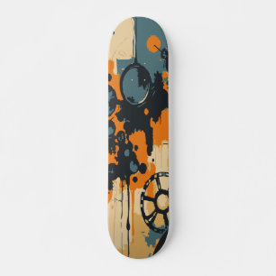 Skate Design Abstrato Inspirado em Steampunk com Decaime