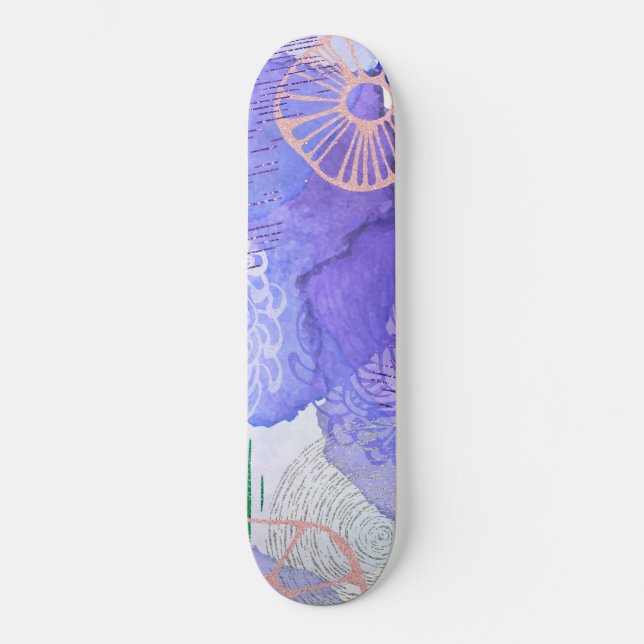 Skate Design Abstrato Roxo (Frente)