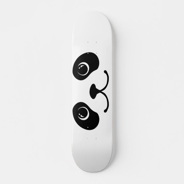Skate Design animal bonito da cara da panda preto e (Frente)