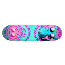 Skate Design bonito do anime com gato e texto