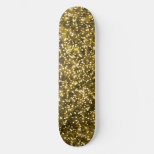 Skate Design Brilhante Dourado Amarelo Brilhante e bonit