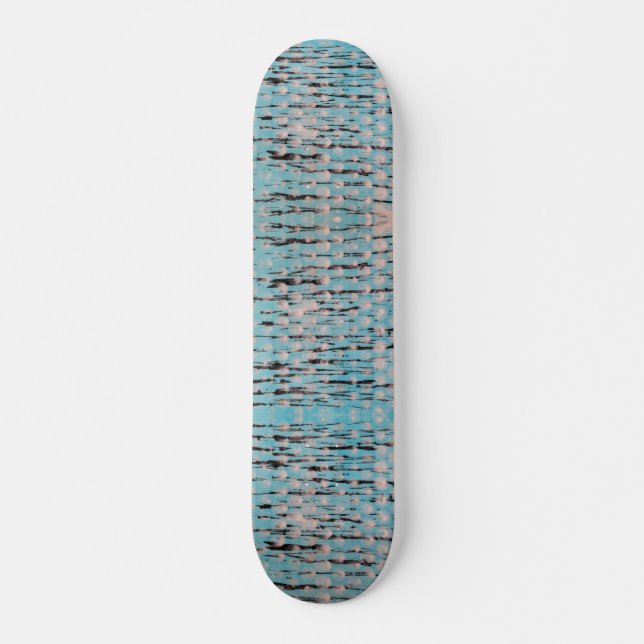 Skate Design de abstrato azul, branco e preto (Frente)