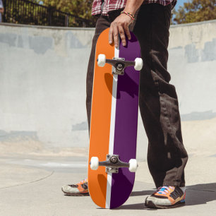Skate Design de Bloco de Cor Simples Púrpura Laranja Bra