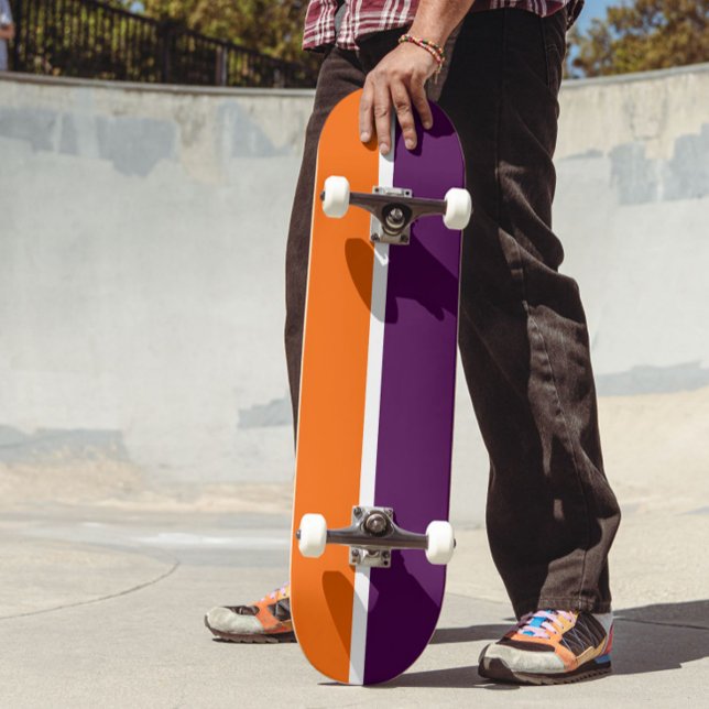 Skate Design de Bloco de Cor Simples Púrpura Laranja Bra (Criador carregado)